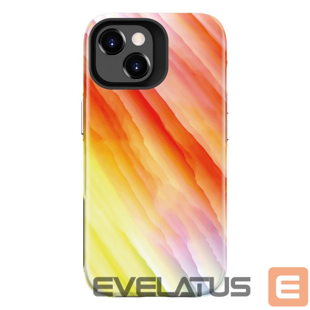 Aizmugurējais vāciņš Evelatus Apple iPhone 15 Armor case TPU+PC Customized Print Design Yellow Orange