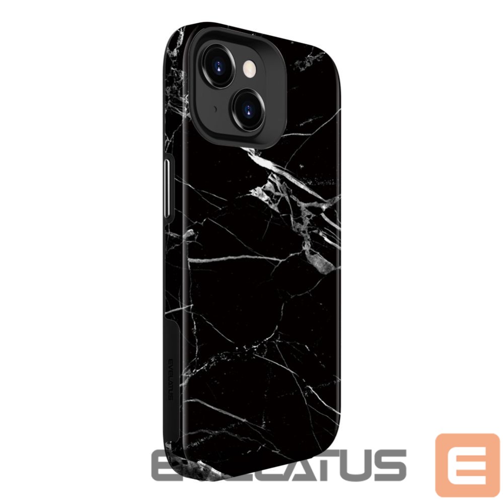 Aizmugurējais vāciņš Evelatus Apple iPhone 15 Plus Armor case TPU+PC Customized Print Design Marble Black