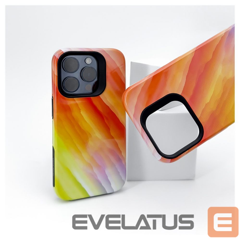 Aizmugurējais vāciņš Evelatus Apple iPhone 15 Pro Max Armor case TPU+PC Customized Print Design Yellow Orange