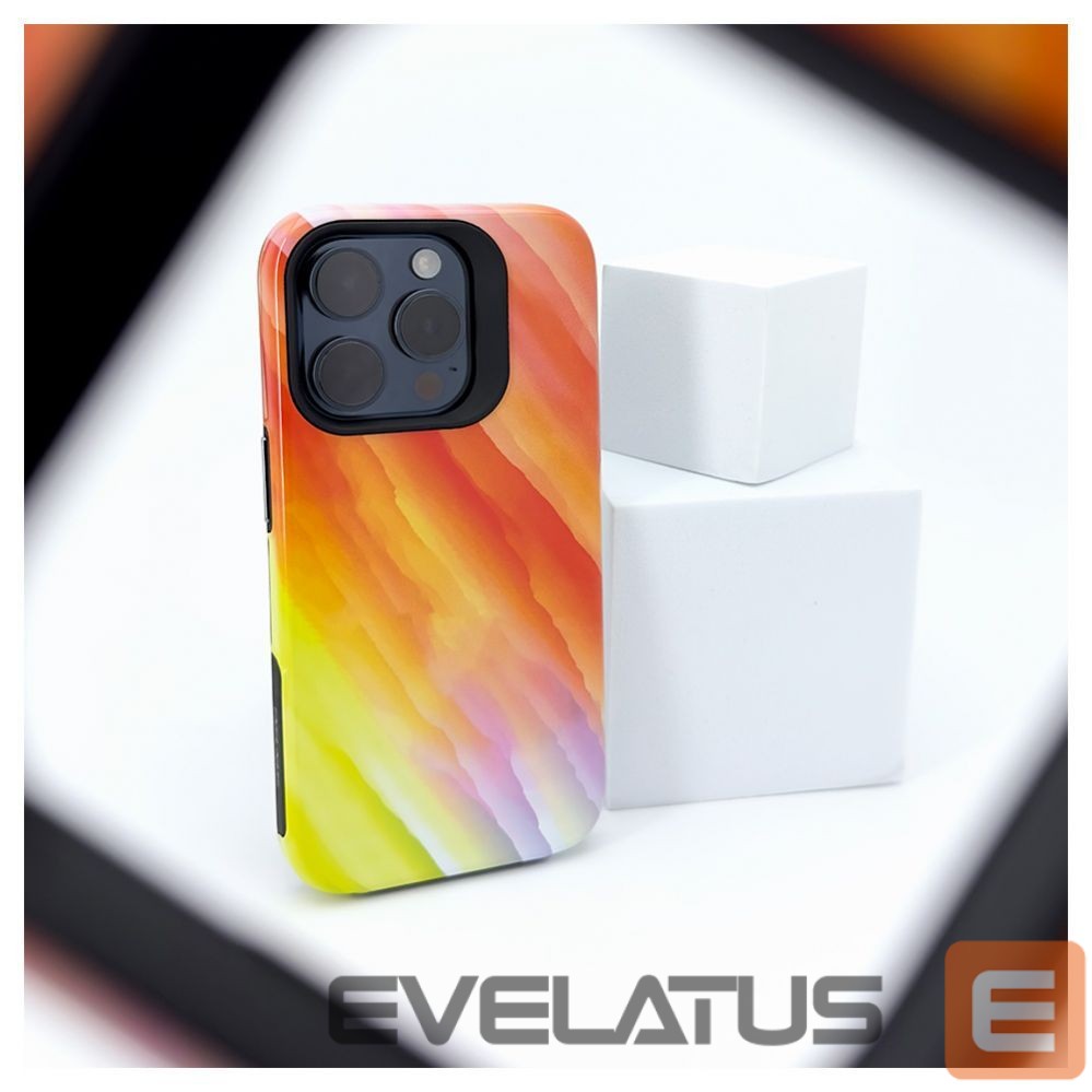 Aizmugurējais vāciņš Evelatus Apple iPhone 15 Pro Max Armor case TPU+PC Customized Print Design Yellow Orange