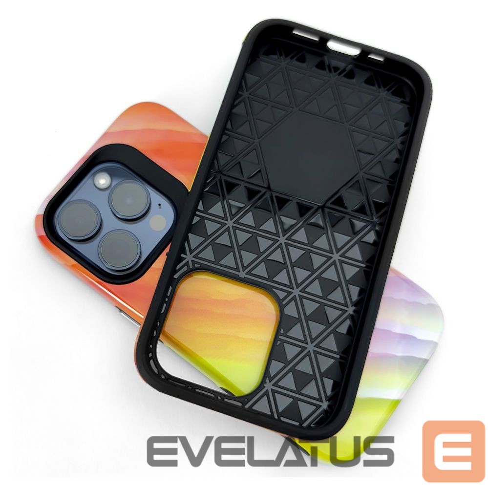 Aizmugurējais vāciņš Evelatus Apple iPhone 15 Pro Max Armor case TPU+PC Customized Print Design Yellow Orange