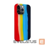 Aizmugurējais vāciņš Evelatus Apple iPhone 15 Pro Silicone case Multi-Colored Rainbow