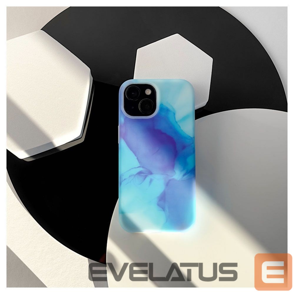 Aizmugurējais vāciņš Evelatus Apple iPhone 15 Premium Silicone case Customized Print Blue