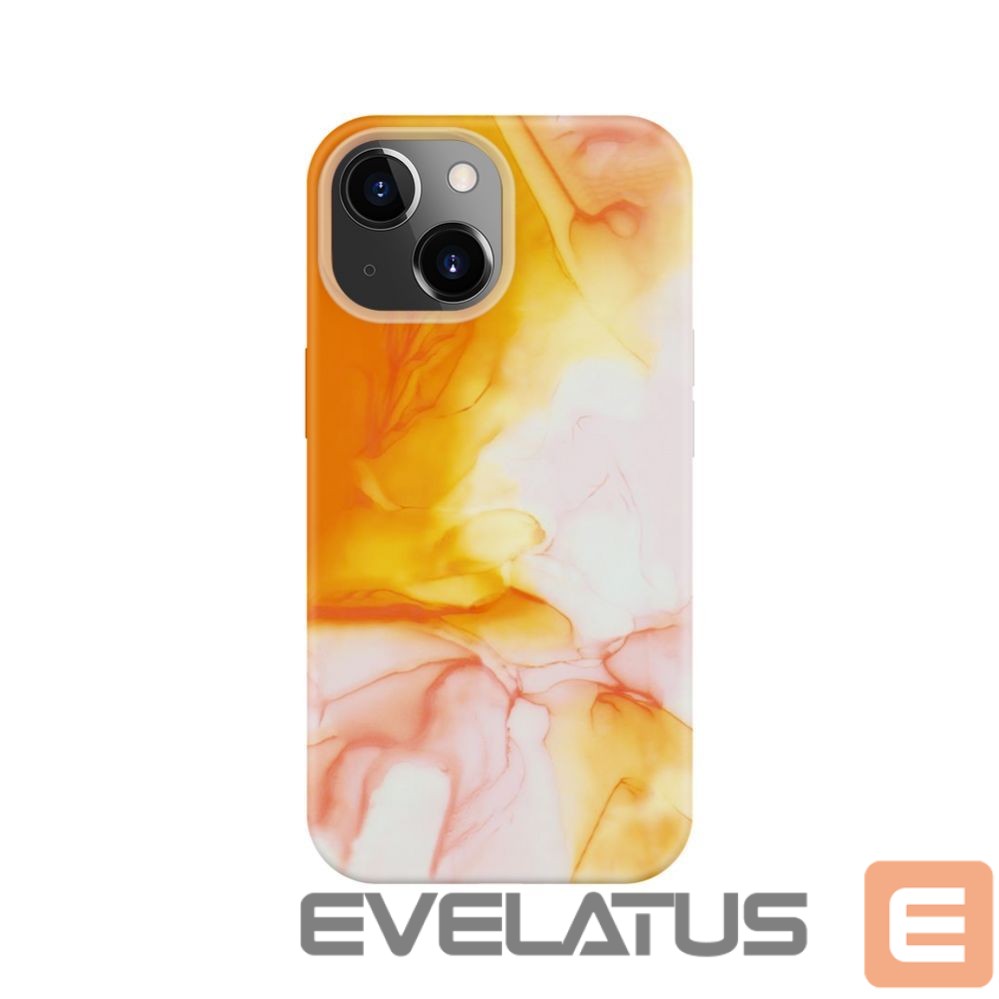 Aizmugurējais vāciņš Evelatus Apple iPhone 15 Premium Silicone case Customized Print Orange