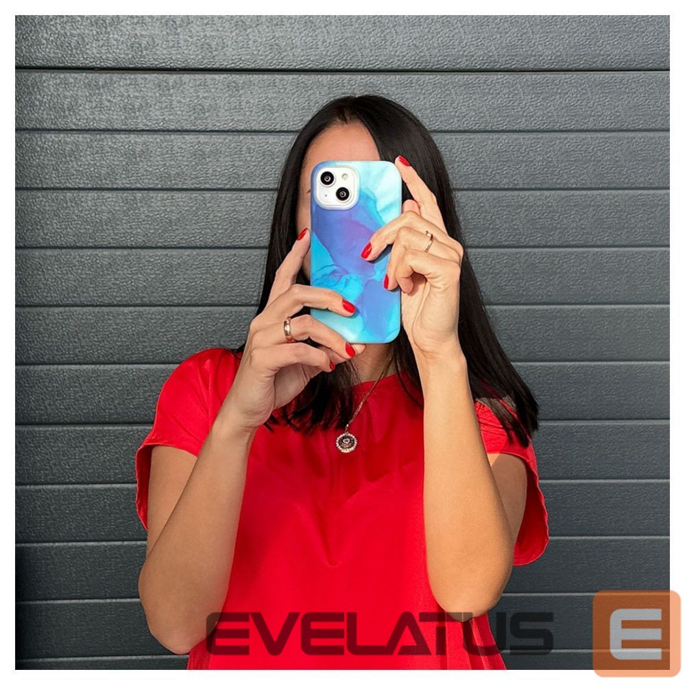 Aizmugurējais vāciņš Evelatus Apple iPhone 15 Plus Premium Silicone case Customized Print Blue