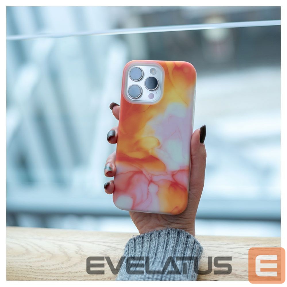 Aizmugurējais vāciņš Evelatus Apple iPhone 15 Pro Premium Silicone case Customized Print Orange