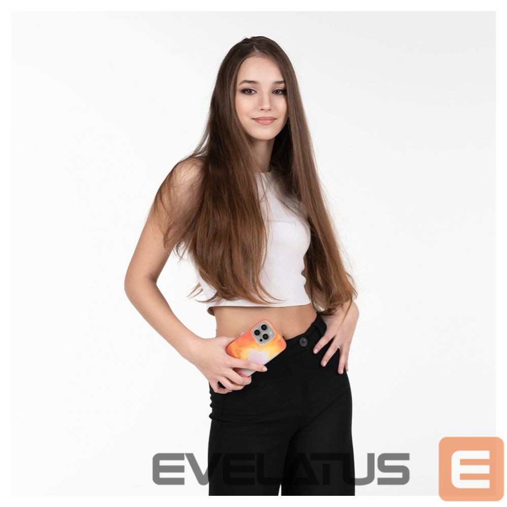 Aizmugurējais vāciņš Evelatus Apple iPhone 15 Pro Premium Silicone case Customized Print Orange