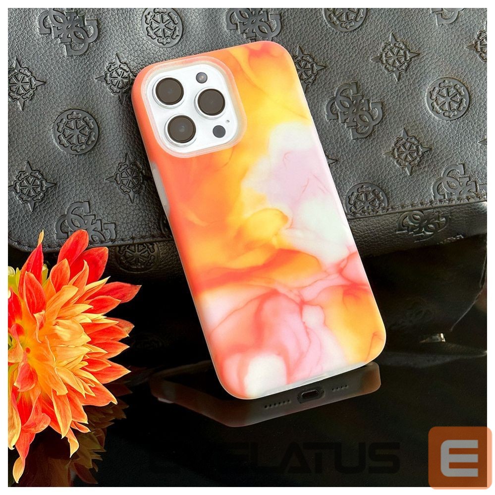 Aizmugurējais vāciņš Evelatus Apple iPhone 15 Pro Max Premium Silicone case Customized Print Orange