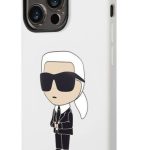 Aizmugurējais vāciņš Karl Lagerfeld Apple iPhone 14 Pro Liquid Silicone Ikonik NFT Case White