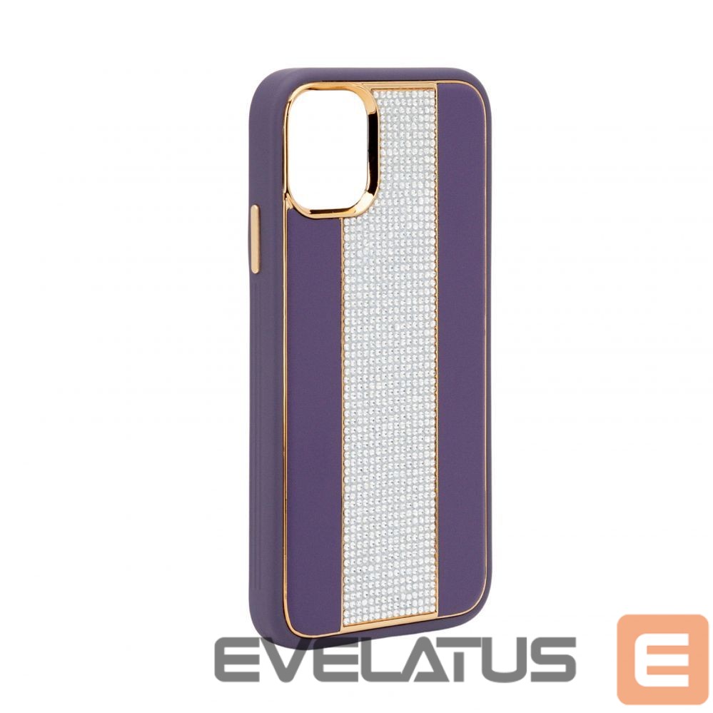 Aizmugurējais vāciņš iLike Apple iPhone 11 Diamonds and Leather Case Purple