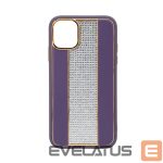 Aizmugurējais vāciņš iLike Apple iPhone 11 Diamonds and Leather Case Purple