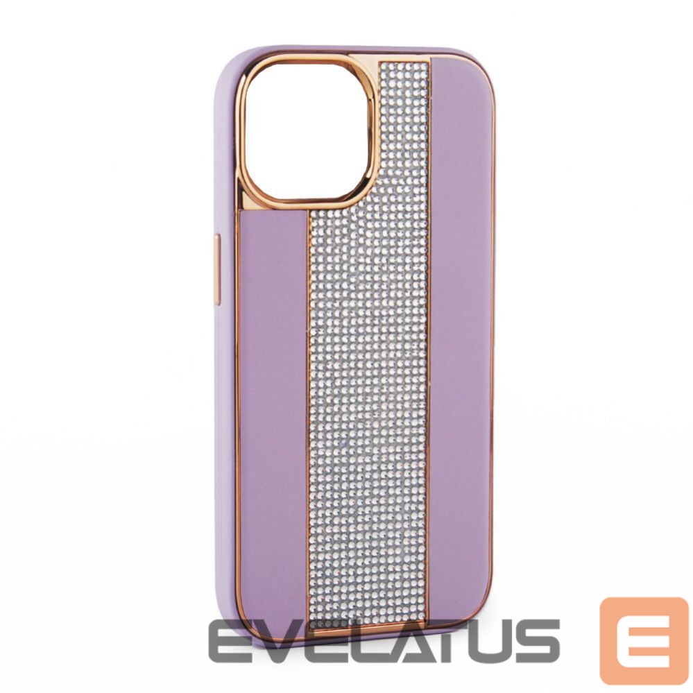 Aizmugurējais vāciņš iLike Apple iPhone 15 Pro Max Diamonds and Leather Case Pink Sand