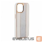 Aizmugurējais vāciņš iLike Apple iPhone 15 Pro Max Diamonds and Leather Case White