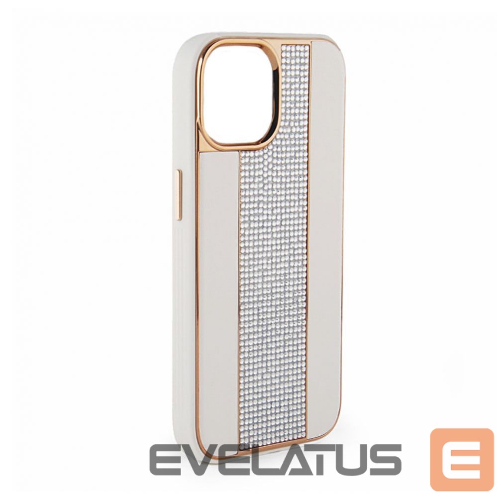 Aizmugurējais vāciņš iLike Apple iPhone 15 Pro Max Diamonds and Leather Case White