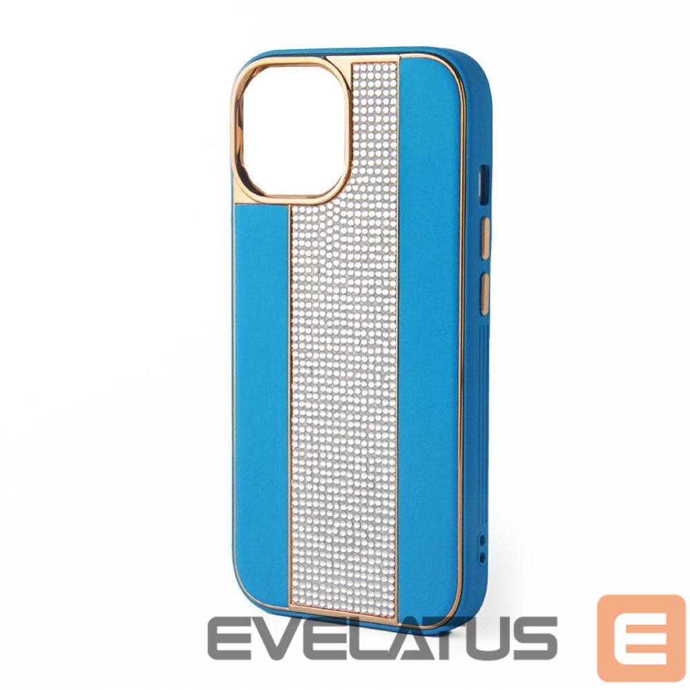 Aizmugurējais vāciņš iLike Apple iPhone 15 Pro Max Diamonds and Leather Case Blue