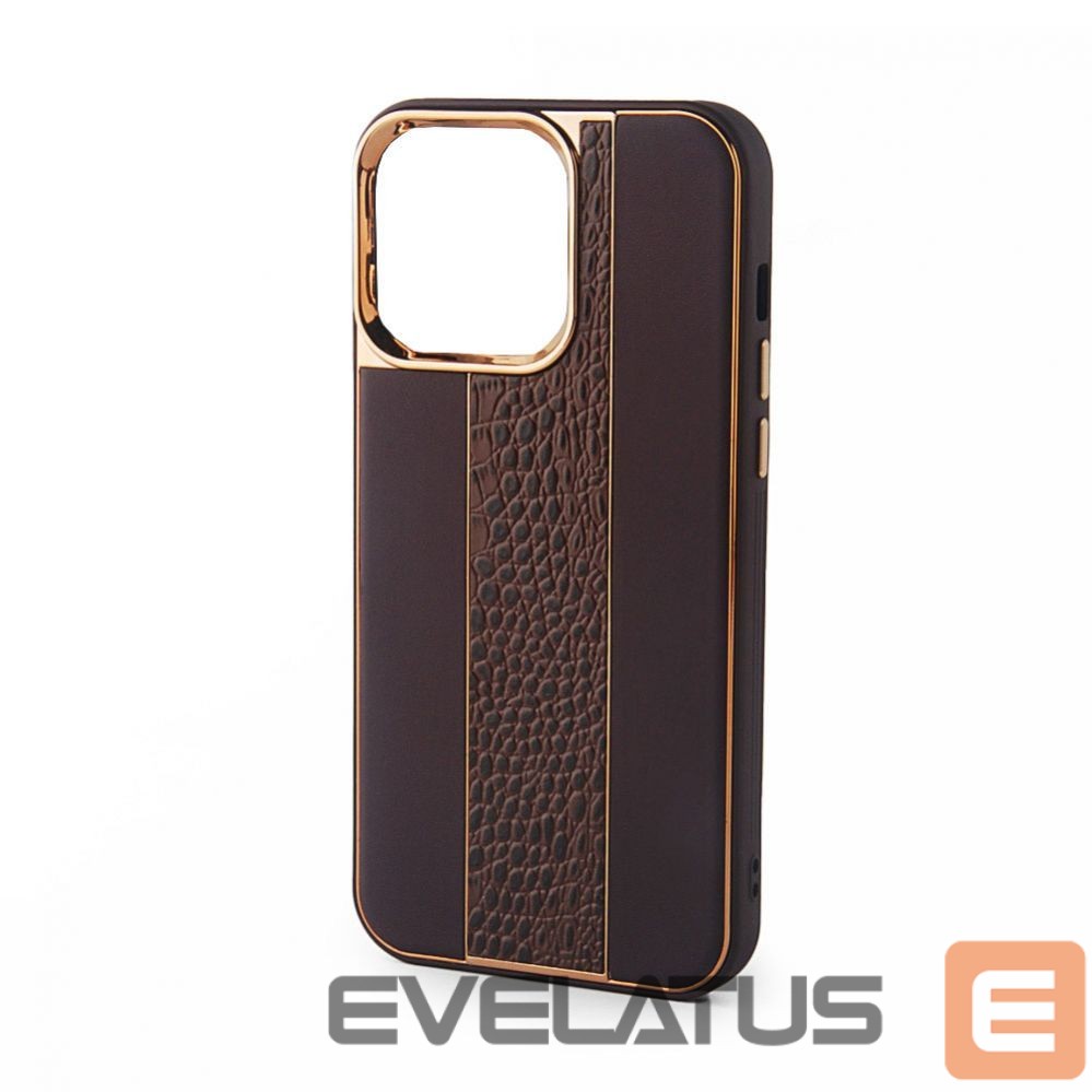 Aizmugurējais vāciņš iLike Apple iPhone 13 Leather Case Customized Brown