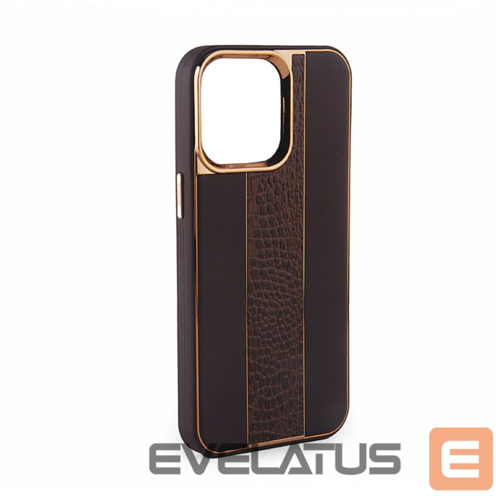 Aizmugurējais vāciņš iLike Apple iPhone 13 Leather Case Customized Brown