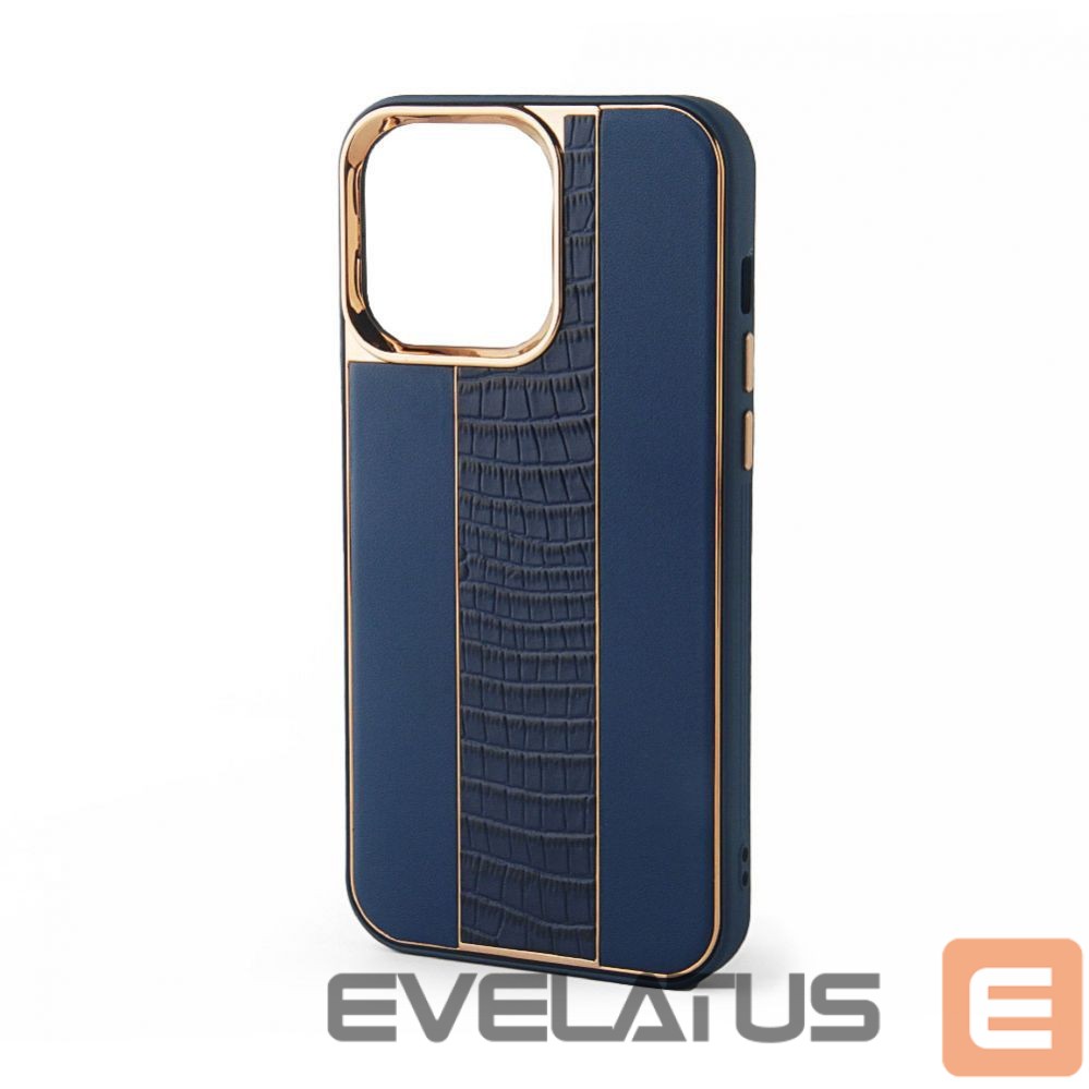 Aizmugurējais vāciņš iLike Apple iPhone 14 Leather Case Customized Midnight Blue