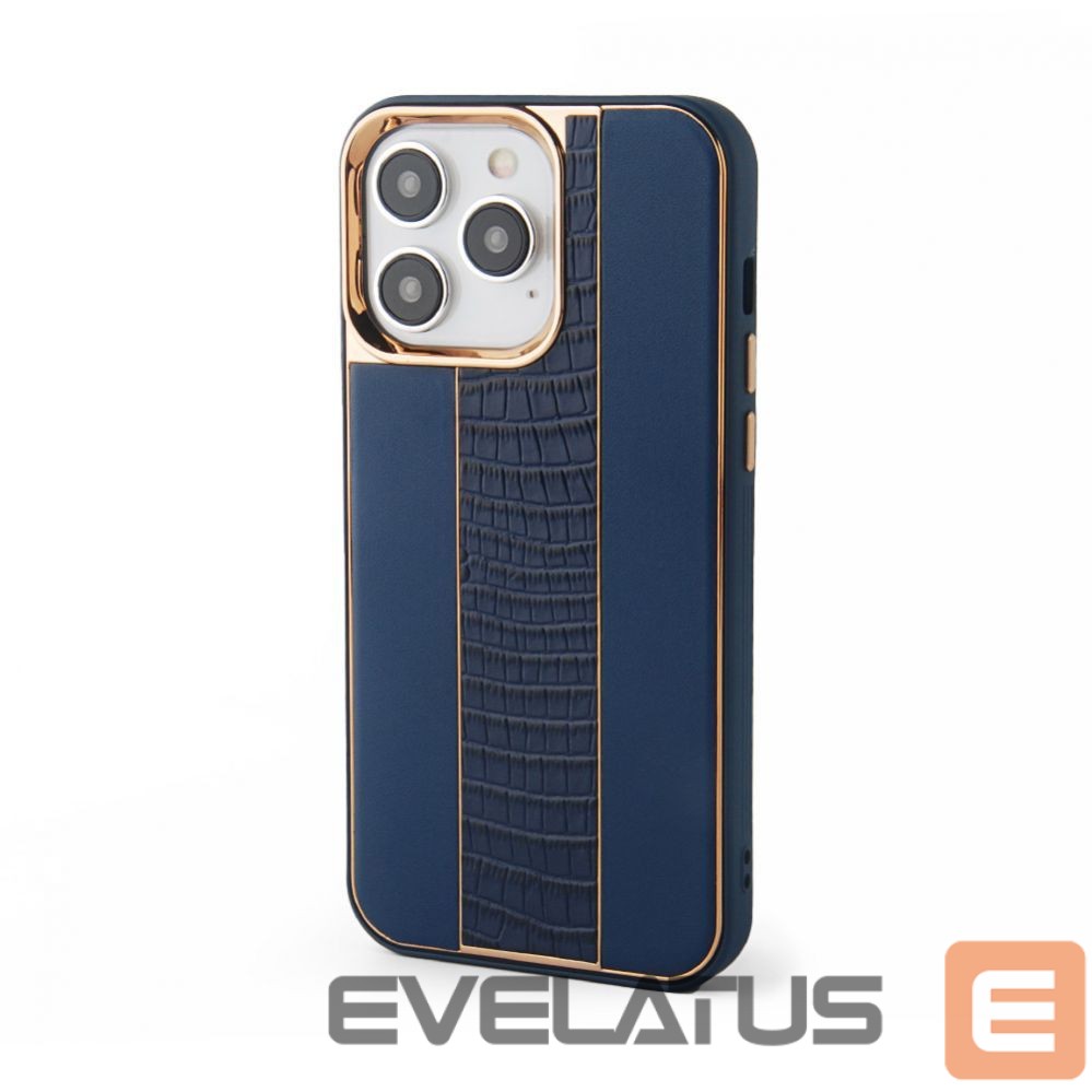 Aizmugurējais vāciņš iLike Apple iPhone 14 Pro Leather Case Customized Midnight Blue