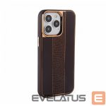 Aizmugurējais vāciņš iLike Apple iPhone 15 Pro Leather Case Customized Brown