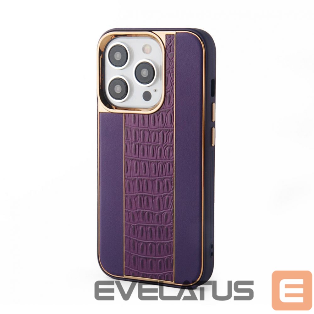 Aizmugurējais vāciņš iLike Apple iPhone 15 Pro Leather Case Customized Plum