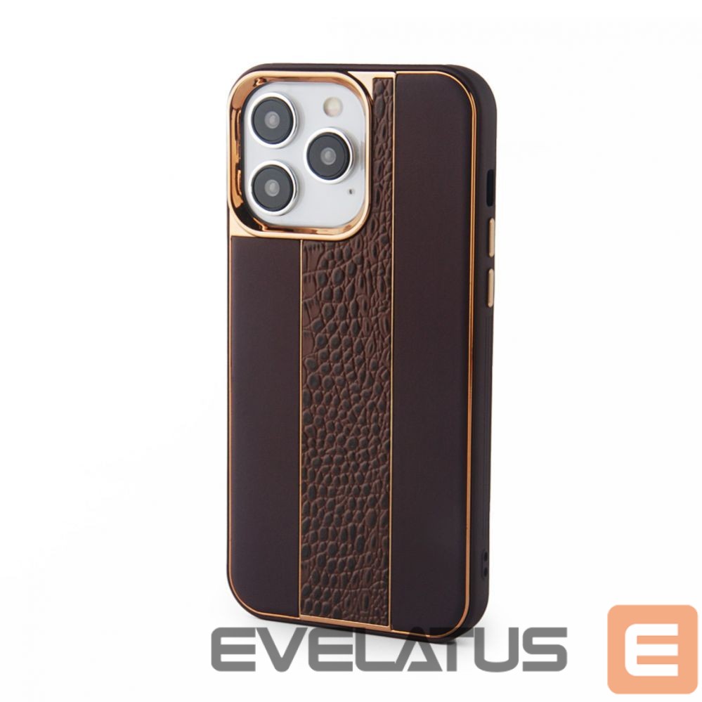 Aizmugurējais vāciņš iLike Apple iPhone 15 Pro Max Leather Case Customized Brown