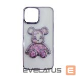 Aizmugurējais vāciņš iLike Apple iPhone 15 Silicone Case Print Desire Bear Purple