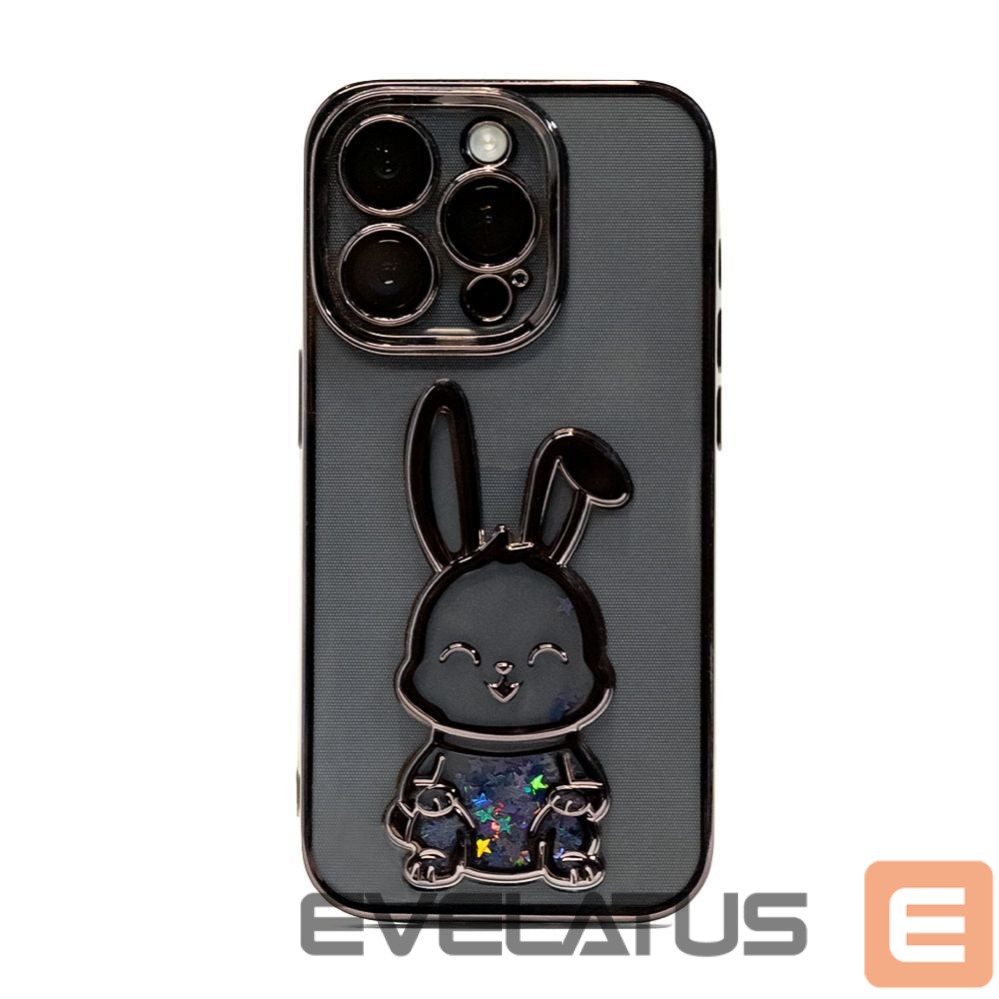 Aizmugurējais vāciņš iLike Apple iPhone 14 Pro Max Silicone Case Print Desire Rabbit Black