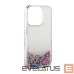 Aizmugurējais vāciņš iLike Apple iPhone 14 Silicone Case Water Glitter Rainbow