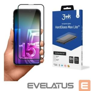 Aizsargstikls 3MK Apple iPhone 15 Pro HardGlass Max Lite Black