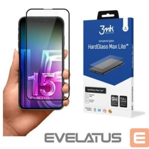 Aizsargstikls 3MK Apple iPhone 15 Pro Max HardGlass Max Lite Black
