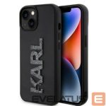 Aizmugurējais vāciņš Karl Lagerfeld Apple iPhone 15 HC 3D LOGO GLITTER Black