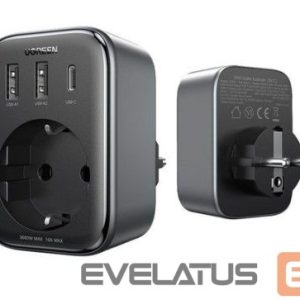 Adapteris Ugreen  charger 30W (2xUSB/USB C/AC) / adapter EU - EU 13A Ugreen CD314 Black