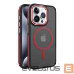 Aizmugurējais vāciņš iLike Apple iPhone 15 Pro Max DUAL METAL FRAME MAGSAFE CASE Red