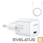 Adapteris Joyroom  Mini USB C Charger 20W PD with USB C Cable - Lightning Joyroom JR-TCF02 White