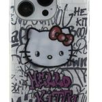 Aizmugurējais vāciņš Hello Kitty Apple iPhone 15 6.1 hardcase IML Kitty On Bricks Graffit White