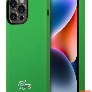 Aizmugurējais vāciņš Lacoste Apple iPhone 15 6.1 Liquid Silicone Microfiber Croc Logo Magsafe Back Cover Green