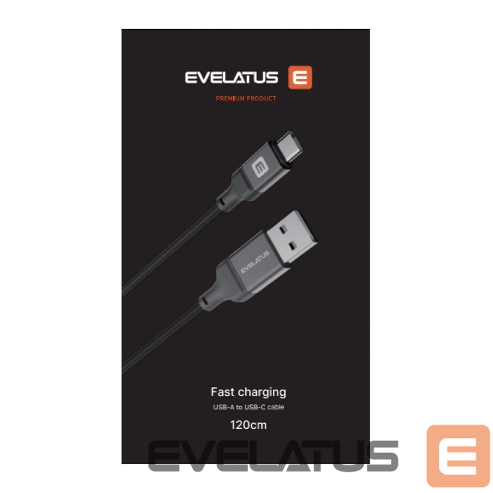 Kabelis Evelatus Cable USB A to C, 1.2M Aluminum housing braiding White