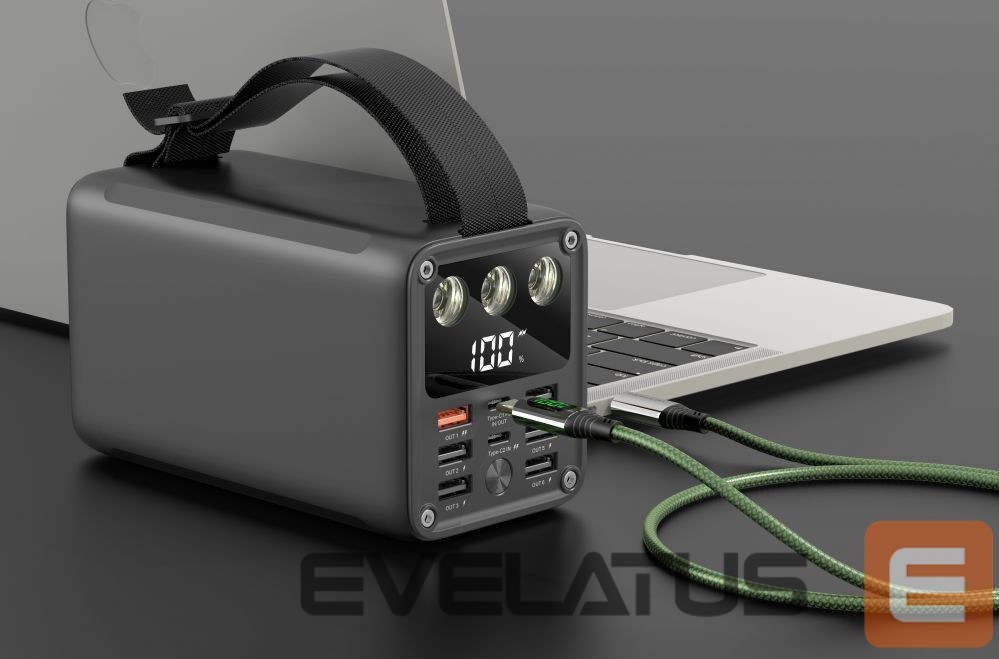 Ārējais akumulators Evelatus Outdoor Power Bank 22.5W 60000 mAh / 7 outputs 2 inputs Black