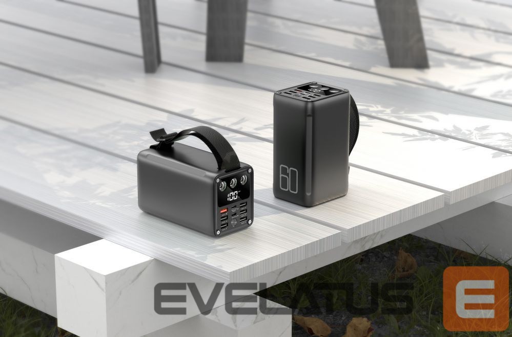 Ārējais akumulators Evelatus Outdoor Power Bank 22.5W 60000 mAh / 7 outputs 2 inputs Black
