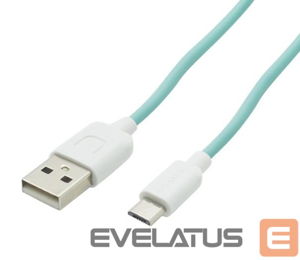 Kabelis USAMS US-SJ098 USB A to Micro USB Charging Cable 1M Cyan