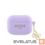 Maciņš austiņām Guess Apple Airpods Pro Case Silicone Classic Logo Gold With 4G Charm Purple