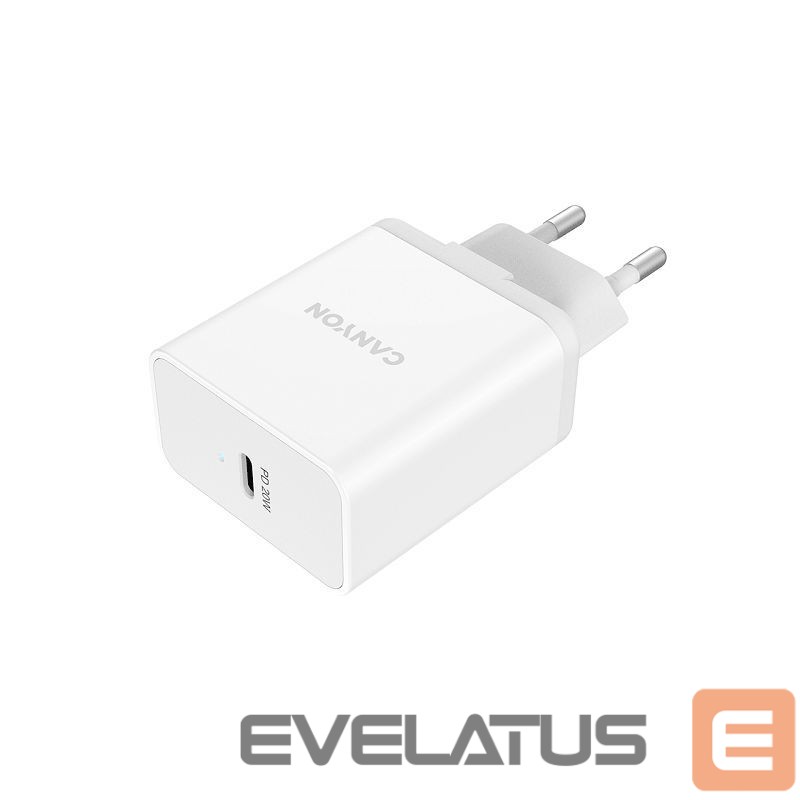 Adapteris Canyon Canon Wall charger H-20 With USB-C 20W White