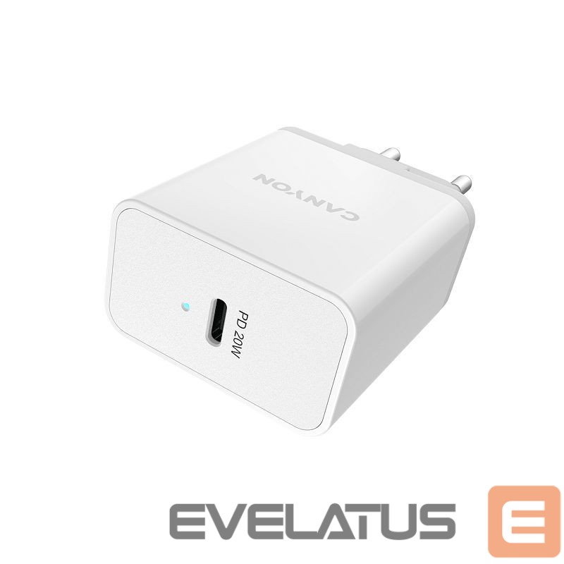 Adapteris Canyon Canon Wall charger H-20 With USB-C 20W White