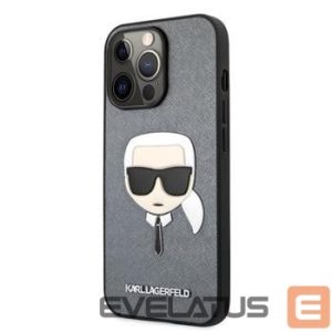 Aizmugurējais vāciņš Karl Lagerfeld Apple iPhone 13 Pro Max Saffiano Head Case Silver