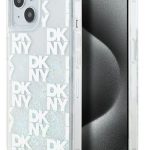 Aizmugurējais vāciņš DKNY Apple iPhone 15 hardcase Liquid Glitter Multilogo White