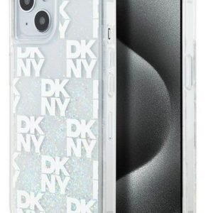 Aizmugurējais vāciņš DKNY Apple iPhone 15 hardcase Liquid Glitter Multilogo White