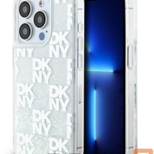 Aizmugurējais vāciņš DKNY Apple iPhone 15 Pro 6.1 hardcase Liquid Glitter Multilogo White