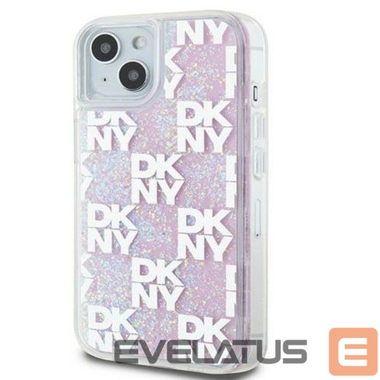 Aizmugurējais vāciņš DKNY Apple iPhone 15 hardcase Liquid Glitter Multilogo Pink