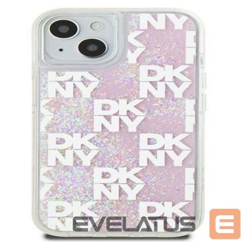 Aizmugurējais vāciņš DKNY Apple iPhone 15 hardcase Liquid Glitter Multilogo Pink